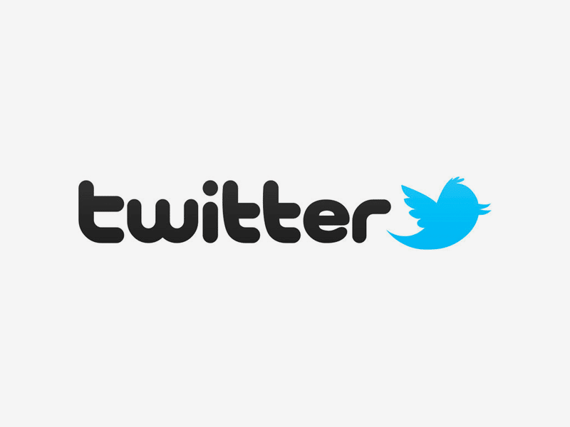 Twitter logo di testo e uccello