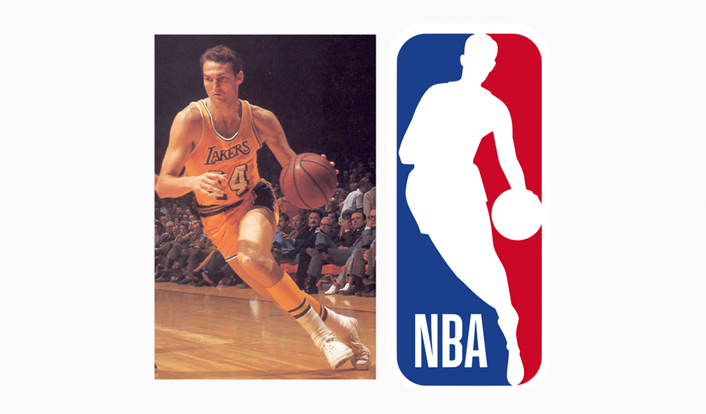 Jerry West - Hombre con el logo de la NBA
