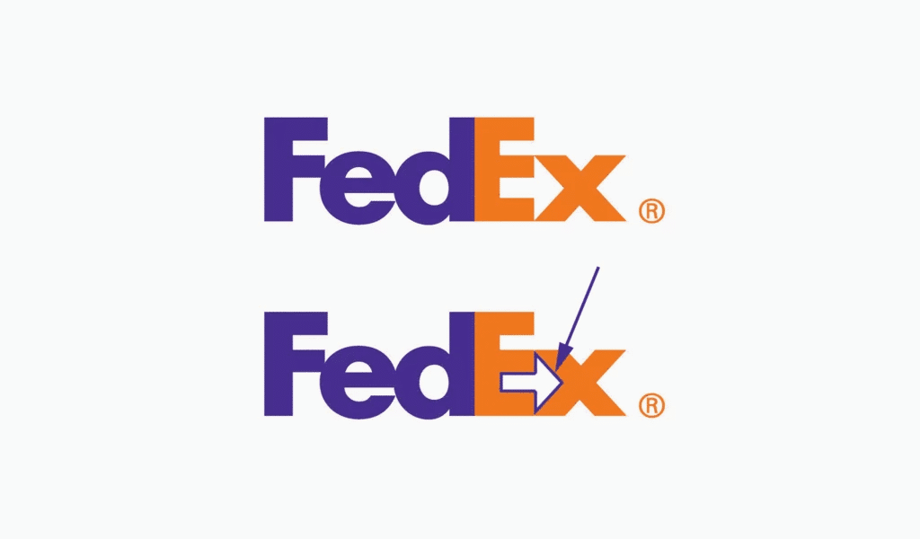 Symbole caché du logo de Fedex
