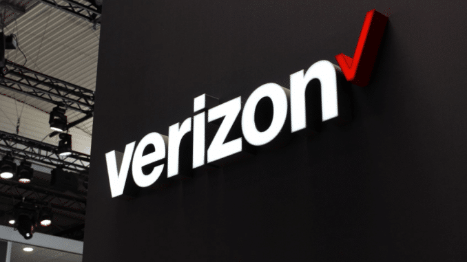 Verizon logo stand