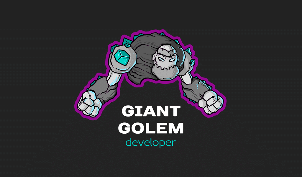 Logo de jeu du golem géant